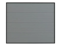 Porte de garage sectionnelle effet rainuré gris avec moteur Somfy L254 x H218 cm - NORIA