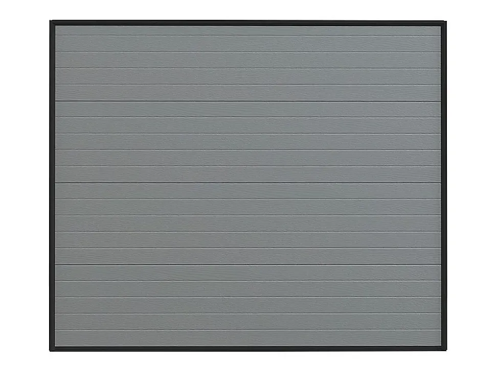 Porte de garage sectionnelle effet rainuré gris avec moteur Somfy L254 x H218 cm - NORIA