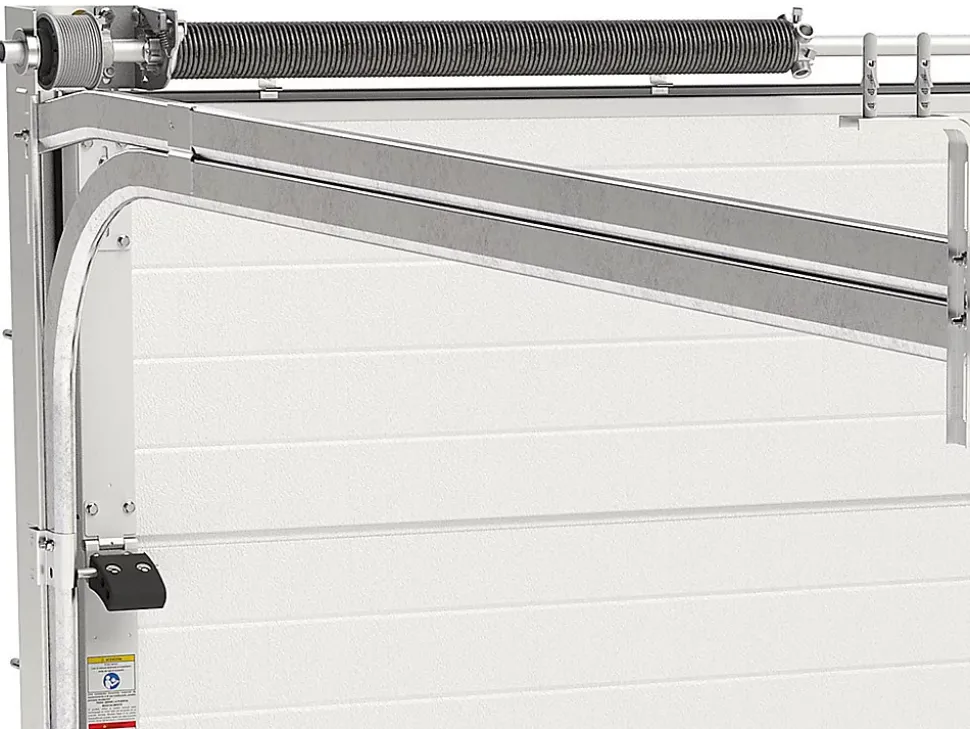 Porte de garage sectionnelle effet rainuré gris avec moteur Somfy L254 x H218 cm - NORIA