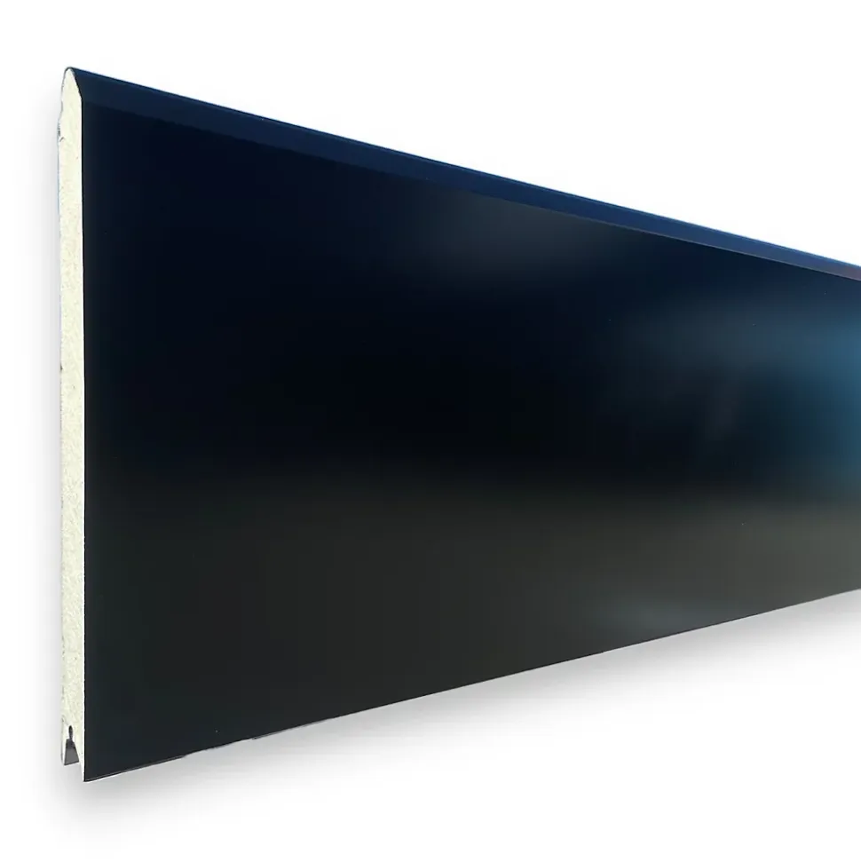 Porte de garage sectionnelle motorisée Noir 9005 l.250 x H.200 cm x Ep.40 mm