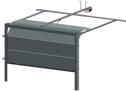 Porte de garage sectionnelle motorisée Noir 9005 l.250 x H.200 cm x Ep.40 mm