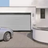 Porte de garage sectionnelle acier Hormann WoodGrain blanc RAL 9006 - l.300 x h.212,5 cm - motorisée