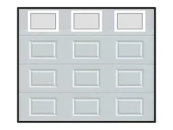 Porte de garage sectionnelle à cassette blanc avec fenêtres avec moteur Somfy L254 x H218 cm - CAOPAS