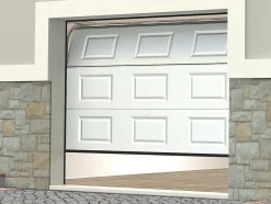 Porte de garage sectionnelle à cassette blanc avec fenêtres avec moteur Somfy L254 x H218 cm - CAOPAS