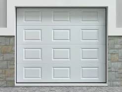 Porte de garage sectionnelle à cassette blanc avec moteur Somfy L254 x H218 cm - CAOPAS