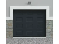 Porte de garage sectionnelle à cassette anthracite avec moteur Somfy L254 x H218 cm - CAOPAS