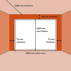 Porte de garage sectionnelle motorisée Noir 2100 l.240 x H.200 cm x Ep.40 mm