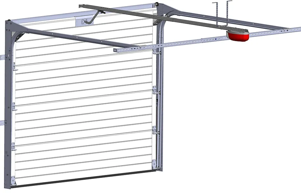 Porte de garage sectionnelle motorisée Noir 2100 l.240 x H.200 cm x Ep.40 mm