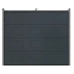 Porte de garage sectionnelle à cassettes acier GoodHome gris RAL 7016 - L.240 x h.200 cm - motorisée (en kit)