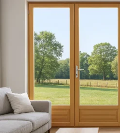 Porte Fenetre Bois 2 Vantaux H225 X L140 Côte Tableau Gd Menuiseries