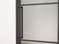 Porte Intérieure Loft En Verre Schulte - 83x197 - Atelier - Noir Mat - Satiné - 3 Vitrages - Tirant Droite