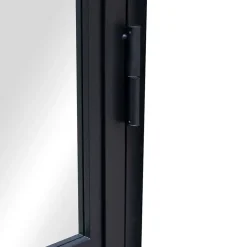 Porte Intérieure Loft En Verre Schulte - 83x197 - Atelier - Noir Mat - Satiné - 3 Vitrages - Tirant Droite