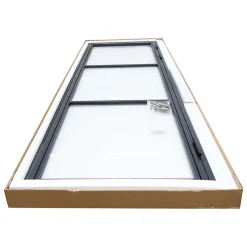 Porte Intérieure Loft En Verre Schulte - 83x197 - Atelier - Noir Mat - Satiné - 3 Vitrages - Tirant Droite