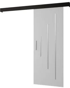 Portes coulissantes Salwador Y 90x204 cm (Blanc / Noir / Argent)