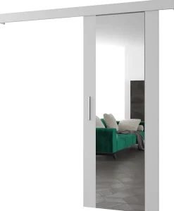 Portes coulissantes Salwador II 90x204 cm (Blanc / Blanc / Argent)