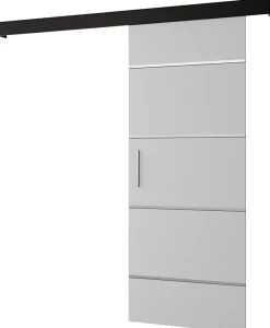 Portes coulissantes Salwador IV 70x204 cm (Blanc / Noir / Argent)