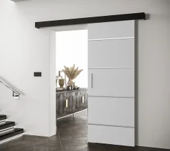 Portes coulissantes Salwador IV 70x204 cm (Blanc / Noir / Argent)