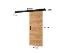 Portes coulissantes Salwador Y 80x204 cm (Noir / Noir / Or)