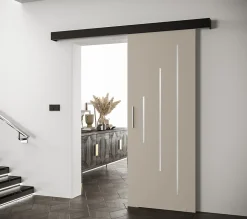 Portes coulissantes Salwador Y 90x204 cm (Cachemire / Noir / Argent)