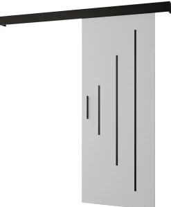 Portes coulissantes Salwador Y 90x204 cm (Blanc / Noir / Noir)