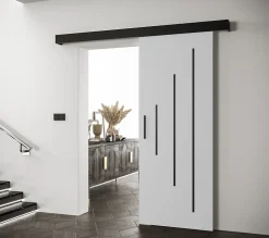 Portes coulissantes Salwador Y 90x204 cm (Blanc / Noir / Noir)