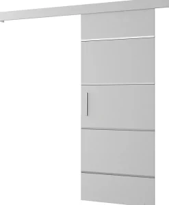 Portes coulissantes Salwador IV 90x204 cm (Blanc / Blanc / Argent)