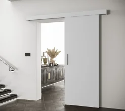 Portes coulissantes Salwador I 70x204 cm (Blanc / Blanc / Argent)