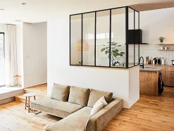 Poteau d'angle pour verrière atelier en aluminium thermolaqué 130 cm noir - BAYVIEW