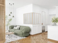 Poteau d'angle pour verrière atelier en aluminium thermolaqué 105 cm naturel clair - BAYVIEW