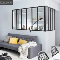 Poteau d'angle thermolaqué coloris noir sablé H.130 cm