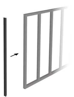 Poteau de terminaison en aluminium coloris noir sablé H.108cm