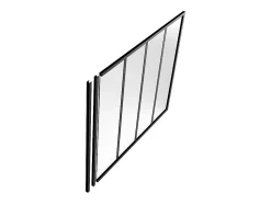 Poteau de terminaison pour verrière en aluminium thermolaqué - H130 cm - Noir - BAYVIEW
