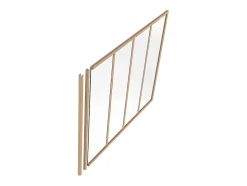 Poteau de terminaison pour verrière en aluminium thermolaqué - H105 cm - Naturel clair - BAYVIEW