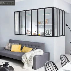 Poteau de terminaisonen aluminium coloris noir sablé H.130cm
