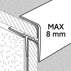 Profilé de rénovation de marche en aluminium décor métal mat GoodHome 16 x 25 x 1800 mm