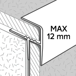 Profilé de rénovation de marche en aluminium décor métal mat GoodHome 21 x 30 x 900 mm.