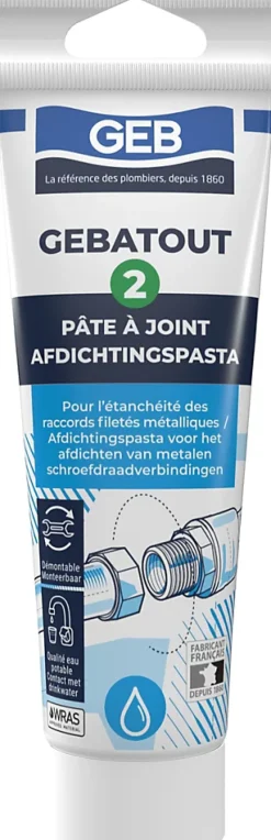 Pâte à joint Gebatout 2 en tube de 125ml - GEB - 103981