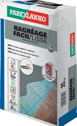 Ragréage Facil'Lisse Parexlanko gris 25 kg