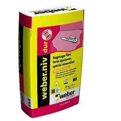 Ragréage fibré autolissant de sols (P4R FIBRE) WEBER.NIV DUR - Sac de 25 Kg