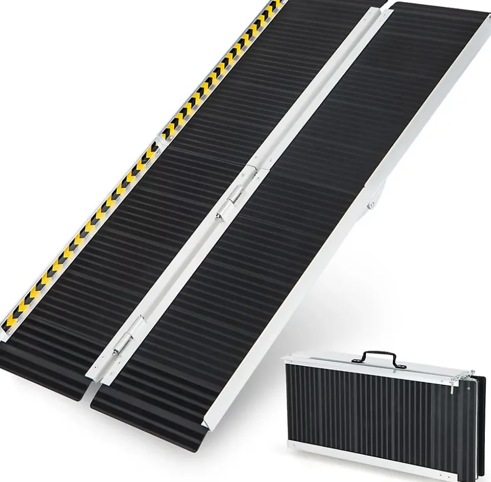Rampe Portable en Aluminium pour Fauteuil Roulant Plaque de Transition Surface Antidérapante Autocollants