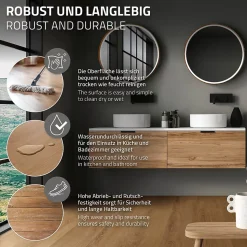 Revêtement de sol à clic en PVC ML-Design 3,08m²/14 planches 122x18cm marron clair aspect chêne