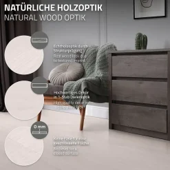 Revêtement de sol autocollant en PVC ML-Design 6,69m²/48 planches 91,5x15,3cm blanc aspect chêne