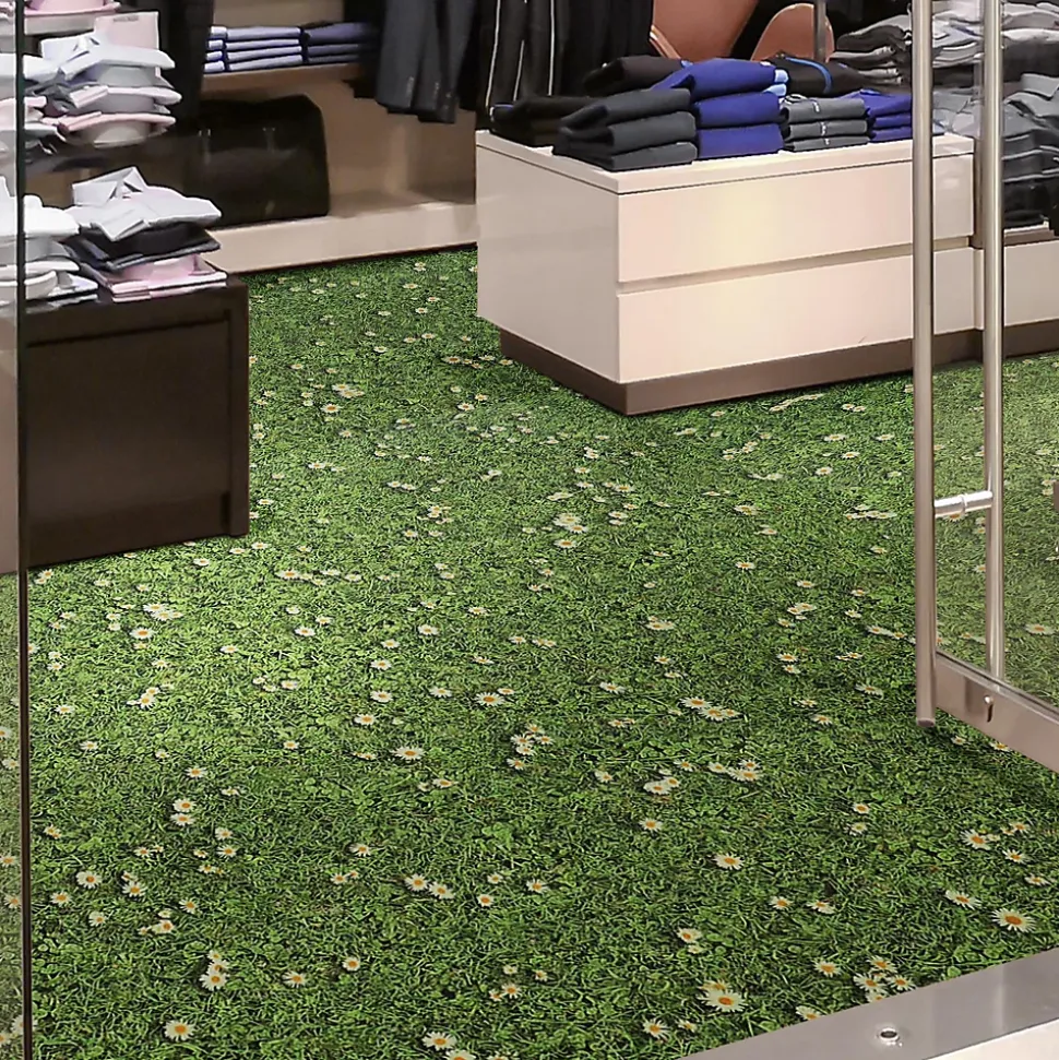 Revêtement de sol PVC 3D Moonlight Vinyle Marguerites 100 x 100 cm - Floordirekt