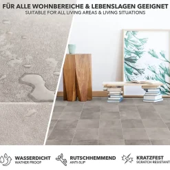 Revêtement de sol sur mesure Atlantic Zala 997M Largueur 100 x 50 cm - Floordirekt