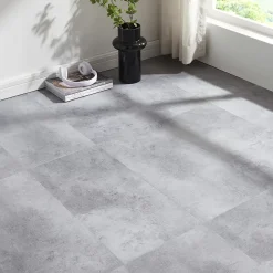 Revêtement de sol vinyle SPC à clipser Aldire 10 planches 1,86 m² gris effet béton NEU.HOLZ