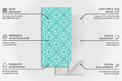 Revêtement Mural PVC Wallfluent 50x50 cm Couleur : Bleu Marine Foncé 4 pièces