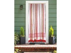Rideau de porte moustiquaire en toile multicolore Rouge 140 x 225 cm - Morel