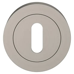 Rosace de fonction rond à visser GoodHome Duod effet nickel satin gris Ø50mm