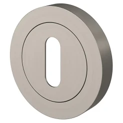Rosace de fonction rond à visser GoodHome Duod effet nickel satin gris Ø50mm