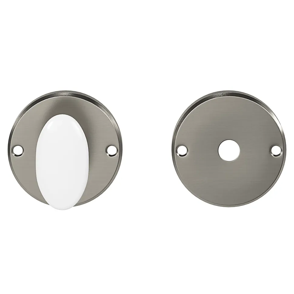 Rosace de fonction rond à visser à condamnation GoodHome brillant argent Ø48mm